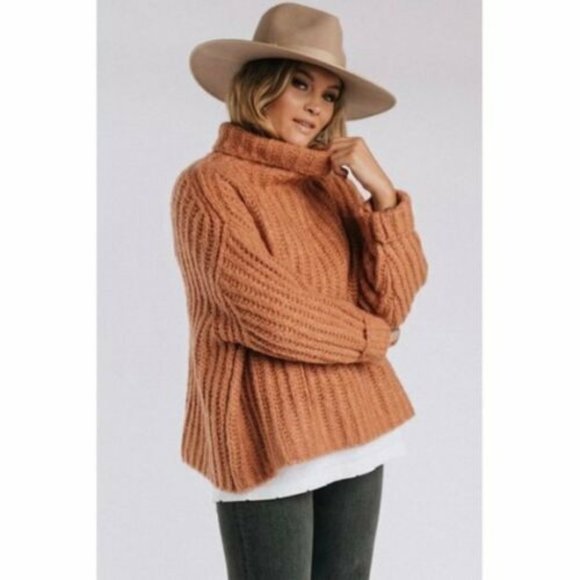 Free People Sweaters - Free People Fluffy Fox Chunky Loose Knit Oversized Sweater Wool Alpaca Blend XS